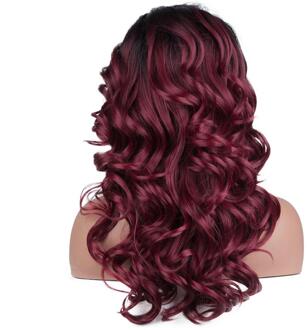 JINGFA Lang Haar Synthetische Natuurlijke Golf Lace Front Pruik Grils Party Pruik FS1B/99J