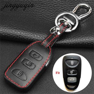 Jingyuqin 3 knop Remote Leather Key Case Fob Voor Hyundai Sonata Elantra Control keyless shell