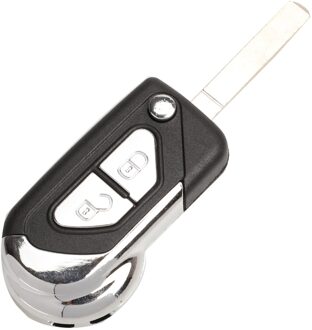 Jingyuqin Flip Afstandsbediening Sleutelhanger Case Shell Voor Citroen DS3 Voor Puegeot 2/3 Knoppen Ongesneden VA2 Sleutelblad Behuizing Cover 2 knoppen / for Citroen