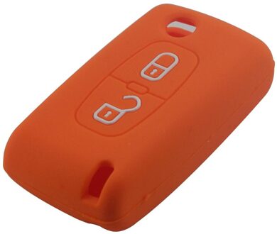 Jingyuqin Remote Folding Flid Autosleutel Case Cover 2 Knoppen Siliconen Voor Peugeot 207 307 308 407 408 oranje