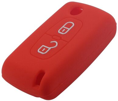 Jingyuqin Remote Folding Flid Autosleutel Case Cover 2 Knoppen Siliconen Voor Peugeot 207 307 308 407 408 rood