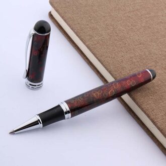 Jinhao 750 Metalen Ijs Bloem Rode Rvs Zilveren Student Vulpen A1