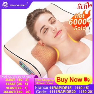 Jinkairui Infrared Heating Neck Shoulder Back Body Electric Massage Pillow Shiatsu Device Cervical Health Massageador Relaxation