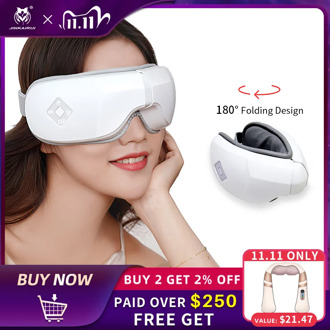 JinKaiRui Intelligent Airbag Vibration Eye Massager Hot Compress Bluetooth Foldable Portable Eyes Care Instrument Relief Fatigue