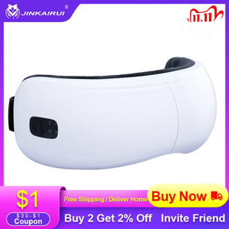 Jinkairui New Electric Smart Massager Eyes Glasses Rechargeable Adjustable Pressure Bluetooth Heating Air Pressure Music Gift