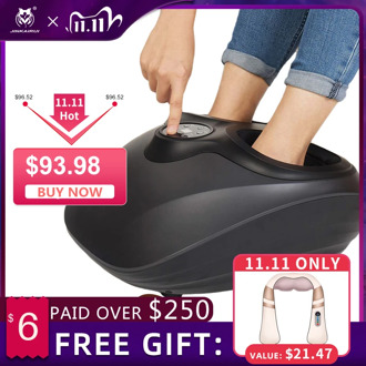 JinKaiRui Newest Electric Shaking Foot Massager Air Compression Infrared Heating Therapy Kneading Shiatsu Health Care Machine