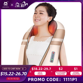 JinKaiRui U Shape Electrical Shiatsu Body Shoulder Neck Massager Back Infrared 4D kneading Massage Car Home Best Gift HealthCare