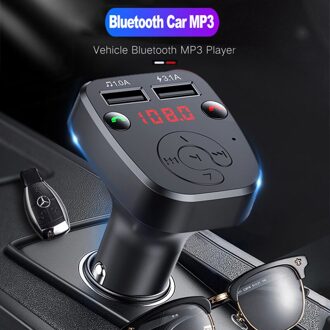 Jinserta Auto Bluetooth 5.0 Fm-zender Modulator Handsfree Call MP3 Speler Tf/U Disk Audio Ontvanger Dual Usb Fast lader