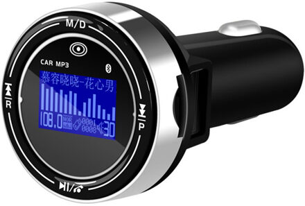 JINSERTA Bluetooth 5.0 Fm-zender Handsfree Car Kit MP3 Modulator 3.1A Autolader Dubbele USB Met LED Scherm 12V
