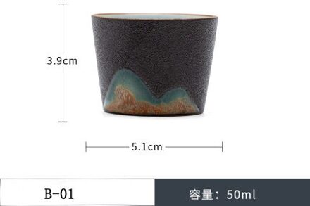 Jinyinglou Keramische Kopje Thee Trendy Thee Cup Eenvoudige Retro Single Cup Thee Meester Cup Ondersteuning Maatwerk B-01