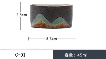 Jinyinglou Keramische Kopje Thee Trendy Thee Cup Eenvoudige Retro Single Cup Thee Meester Cup Ondersteuning Maatwerk C-01