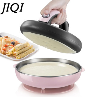 JIQI Automatic Non-stick Crepe Makers mini Pancake machine Pizza Maker Household Kitchen Tool electric baking pan Metal stent EU