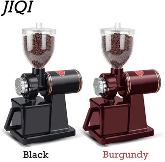JIQI Electric Coffee grinder Coffee mill Bean grinder machine flat burrs Grinding machine 220V/110V Red/Black EU US