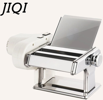 JIQI Electric Stainless Steel Noodle Press Machine Roller Hand Crank Pasta Maker Dumpling Wonton Dough Hanger Spaghetti Cutter