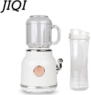 Jiqi Elektrische Juicer Mini Draagbare Babyvoeding Mixer Molen Automatische Fruit Sapcentrifuge Knijper Smoothie Milkshake Blender wit