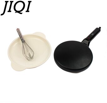 Jiqi Non-stick Elektrische Crêpe Pizza Maker Pannenkoek Machine Bakplaat Cake Bakken Pan Ontbijt Beslag Wastafel Eiklopper Koken tool zwart