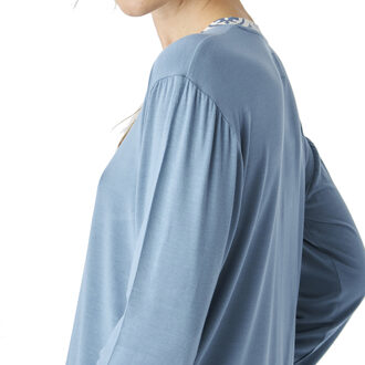 JJB1 Damespyjama met lange mouwen van fijn modal Blauw - XL