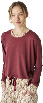 JJB1 Damespyjama met lange mouwen van fijn modal Bordeaux