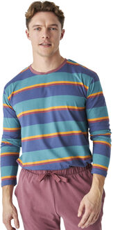 JJB12 Katoenen pyjama met lange mouwen en ronde hals voor heren Veelkleurig