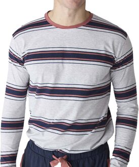 JJB12 Katoenen pyjama met lange mouwen voor heren Grijs - 2XL