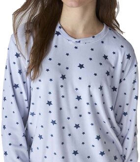 JJB4 Damespyjama van fluweel met lange mouwen Blauw - XL