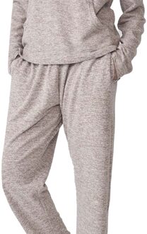 JJB5 Zacht gebreide damespyjama met lange mouwen Bruin - XL