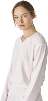 JJB5 Zacht gebreide damespyjama met lange mouwen en V-hals Roze