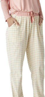 JJBEP0501 Bedrukte pyjama met lange mouwen voor dames Roze - S