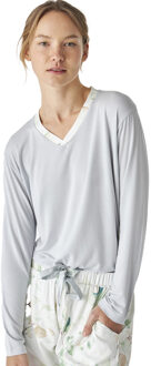 JJBEP1101 Damespyjama met lange mouwen en V-hals - maat Grijs