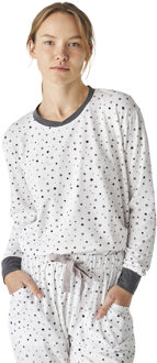 JJBEP1501 Katoenen damespyjama met lange mouwen Wit - XL