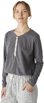 JJBEP1801 Katoenen damespyjama met lange mouwen Grijs - S