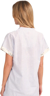 JJBFH0510 Nachtjapon met korte mouwen voor dames Blauw - XL