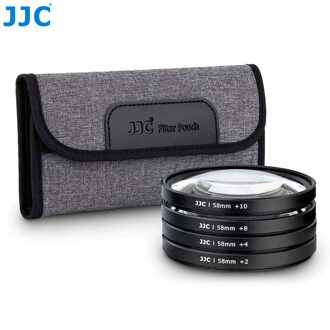 Jjc Close-Up Macro Filter Kit + 2 + 4 + 8 + 10 Close Up 40.5Mm 49mm 52Mm 55Mm 58Mm 62Mm 67Mm 72Mm 77Mm Met Camera Filter Case Pouch