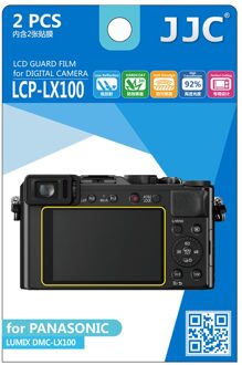 JJC LCP-LX100 LCD Guard Film Screen Protector 2 STUKS Camera Display Cover voor Panasonic LX100/TZ90/FZ85/ TX1/Leica D-Lux (Typ 109)