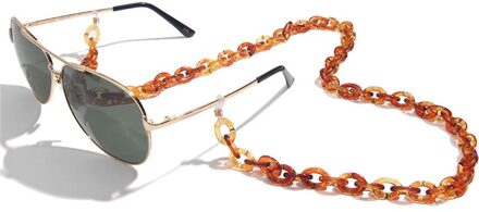 JJFOUCS Mode Vrouwen Bruine Lenzenvloeistof Kettingen Acryl Leesbril Touw Opknoping Hals Ketting Hars Meisjes Zonnebril Ketting Band 1BN