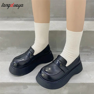 JK Uniform Lolita Shoes Mary Janes Shoes 2020 New Women Platform Shoes Buckle Girls Thick Sole Ladies Shoes low heel women
