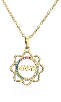 Jl Zonnebloem Ketting Micro Diamant Sieraden Vergulde Mama Ketting Voor Mother 'S Day goud
