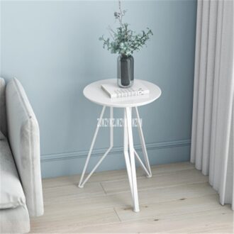 JM001 Marble Side Tafel Nordic Kleine Ronde Tafel Sofa Hoek Salontafel Eenvoudige Montage Woonkamer Creatieve Salontafel wit