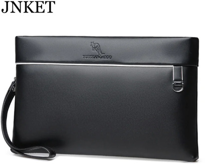 JNKET New Fashion Men PU Leather Clutch Bags Business Bag Bank/ID Card Holder Clutch Wallet Casual Large Capacity Handbag