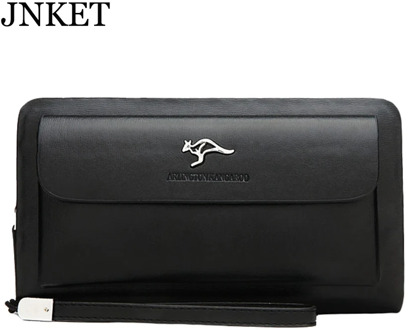 JNKET New Men's Clutch Wallet Casual PU Leather Double Zipper Wallets Handbag Multifunctional Bank/ID Card Holder Wallet