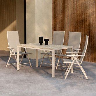 Joas polywood tuin eettafel beige - 140 x 90 cm