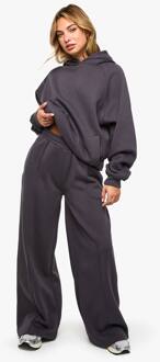 Jogger Met Pintuck-Detail En Rechte Pijpen, Charcoal - S