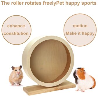 Jogging Oefening Kooi Hamster Roller Wiel Rotatory Natuurlijke Hout Huisdier Speelgoed Dierbenodigdheden Stille Running Voor Hamsters Muizen