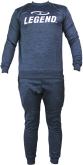 Joggingpak met sweater kids/volwassenen navy slimfit polyester Blauw - XS