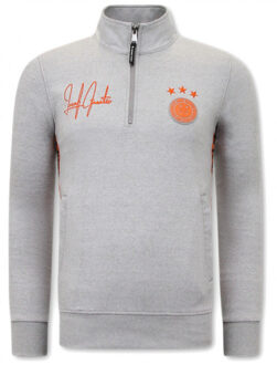 Joggingspak half zipper, double ribbon Grijs - S