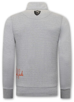 Joggingspak half zipper, double ribbon - maat XXL Grijs