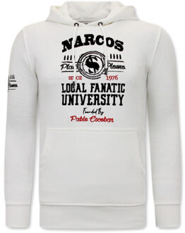 Joggingspak narcos university - maat M Wit