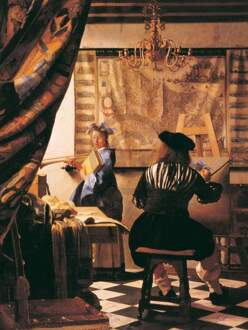 Johannes Vermeer - Die Malkunst Kunstdruk 60x80cm