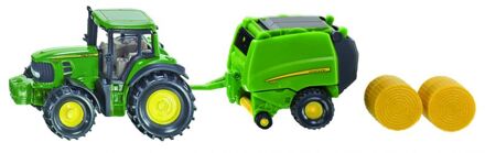 John Deere 7530 tractor met 990 balenpers groen (1665)