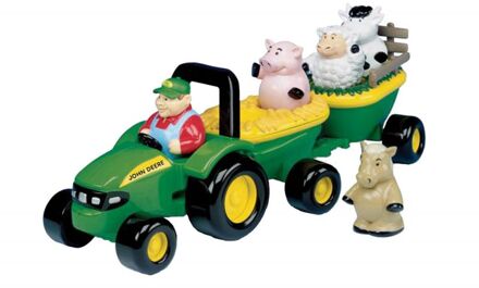 John Deere Hooiwagen ritje met Dierengeluiden